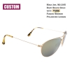 Custom Maui Jim MJ-245 BabyBeach Titanium Polarized Sunglasses 56x18-120 Gold frame / Fuse Fusion Mirror lenses
