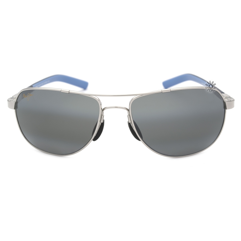 Maui Jim MJ-327-17 Guardrails Polarized Sunglasses 58x17-135 Silver / Blue / Neutral Grey