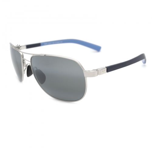 Maui Jim MJ-327-17 Guardrails Polarized Sunglasses 58x17-135 Silver / Blue / Neutral Grey