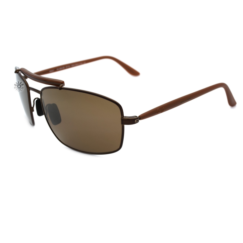 Maui Jim MJ-224-25 Manele Bay Polarized Sunglasses 57x18-135 Gloss Brown / HCL Bronze