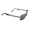 Maui Jim MJ-228-17 Shark Pit Polarized Sunglasses 56x16-135 Brushed Silver / Neutral Grey