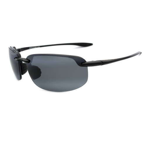 Maui Jim MJ-407-02 Ho'okipa Polarized Sunglasses Gloss Black / Neutral Grey