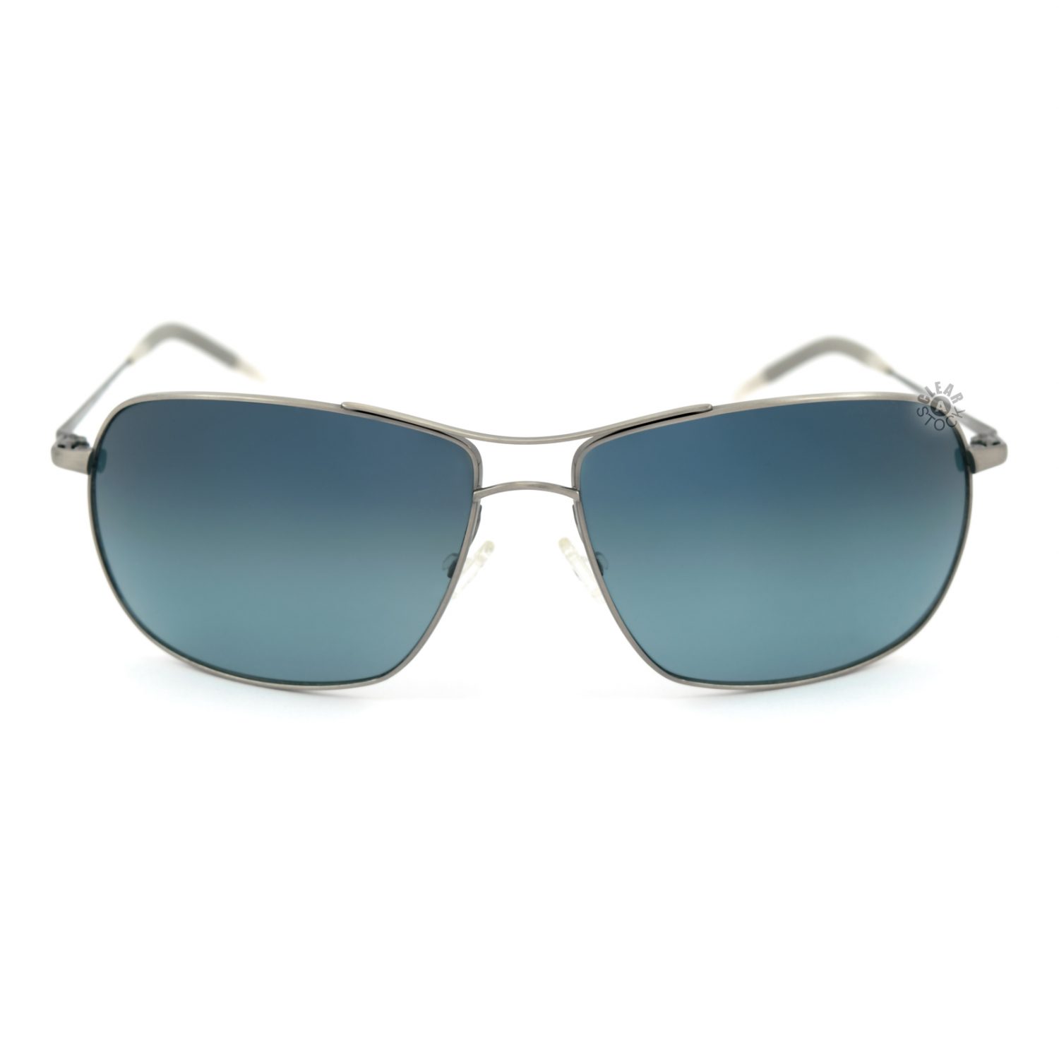 Oliver Peoples Farrell Titanium Polarized Sunglasses Pewter/Blue