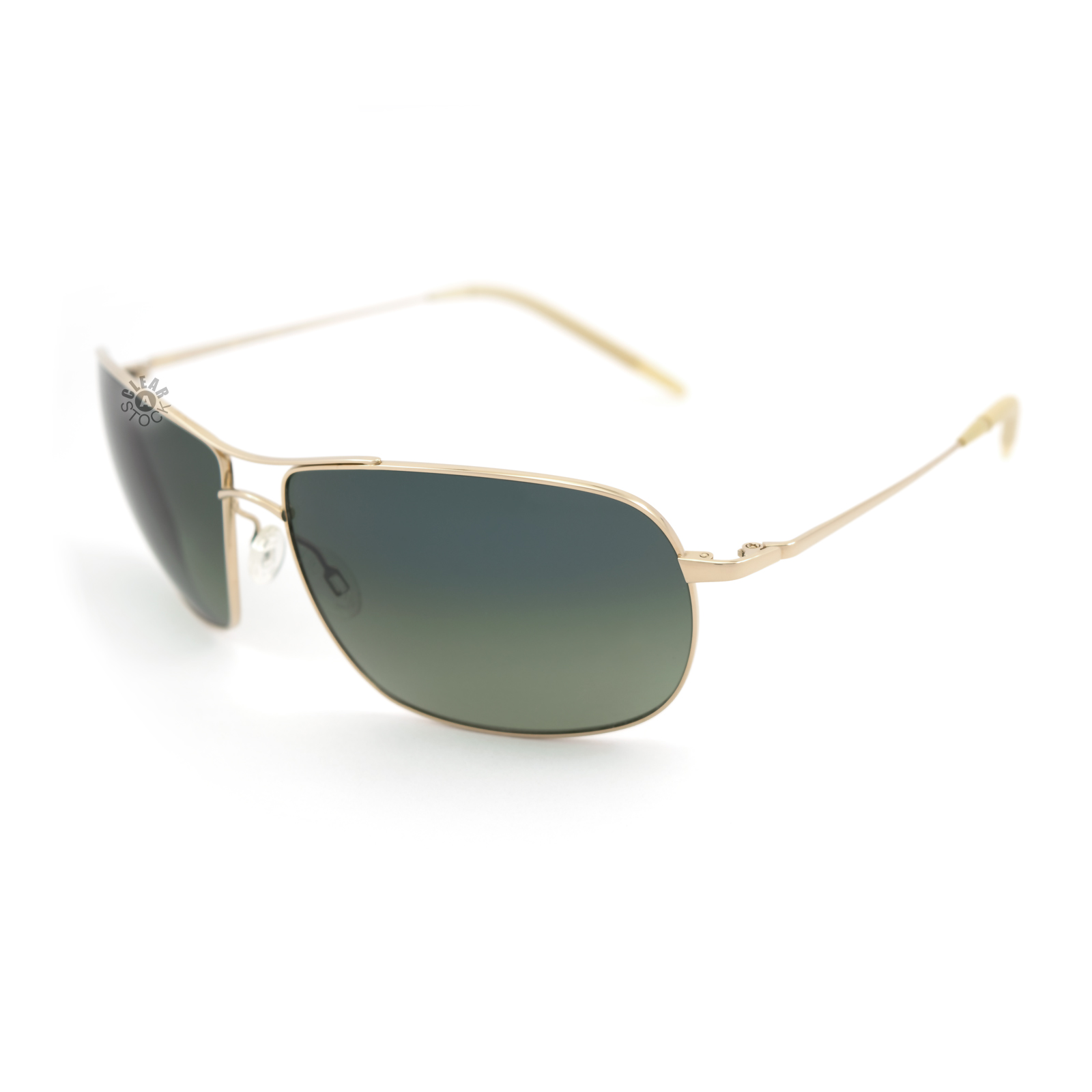 Oliver Peoples Farrell VFX Polarized Titanium Sunglasses Gold/Green