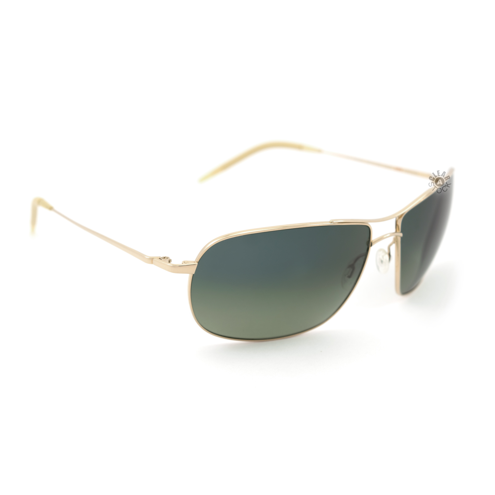 Oliver Peoples Farrell VFX Polarized Titanium Sunglasses Gold/Green
