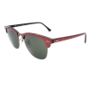 Ray-Ban RB3016 985 Clubmaster Sunglasses Top Red on Black / Crystal Green 51mm