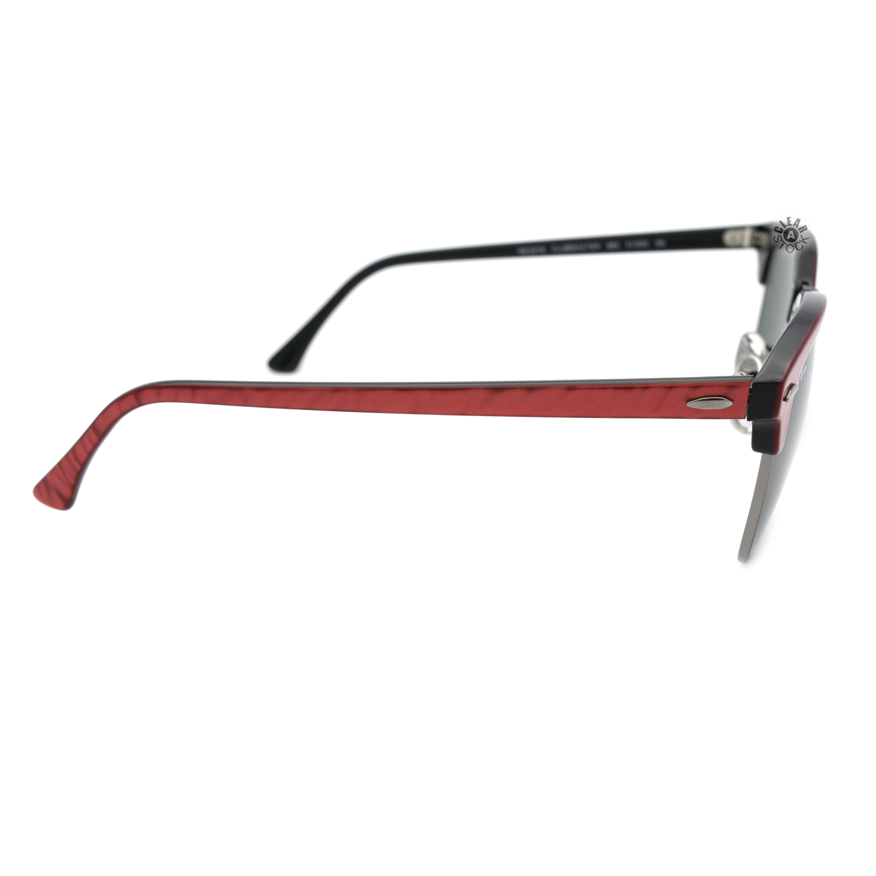 Ray-Ban Clubmaster RB3016 985 Sunglasses Red/Crystal Green 51mm Ray-Ban Clubmaster RB3016 985 Sunglasses Red/Crystal Green 51mm