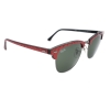 Ray-Ban RB3016 985 Clubmaster Sunglasses Top Red on Black / Crystal Green 51mm
