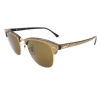 Ray-Ban RB3016 987 Clubmaster Sunglasses Top Brown on Black / Crystal Brown 51mm