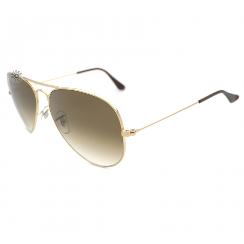 Ray-Ban RB3025 001/51 Aviator Sunglasses 58x14-135 Gold / Light Brown Gradient