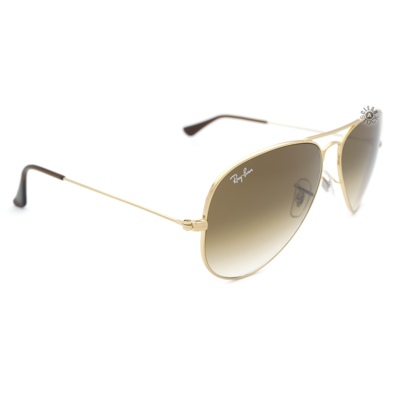 Ray-Ban Aviator 58mm Gold Brown Gradient Polarized RB 3025 001/M2 Italy Open Box
