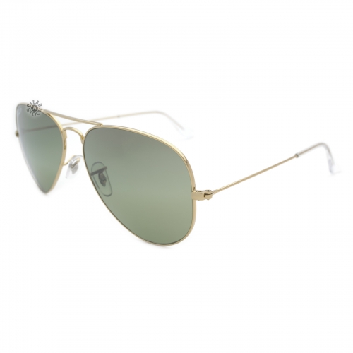 Ray-Ban RB3025 001/M4 Aviator Polarized Sunglasses 58x14-135 Gold / Crystal Green-Silver Mirror