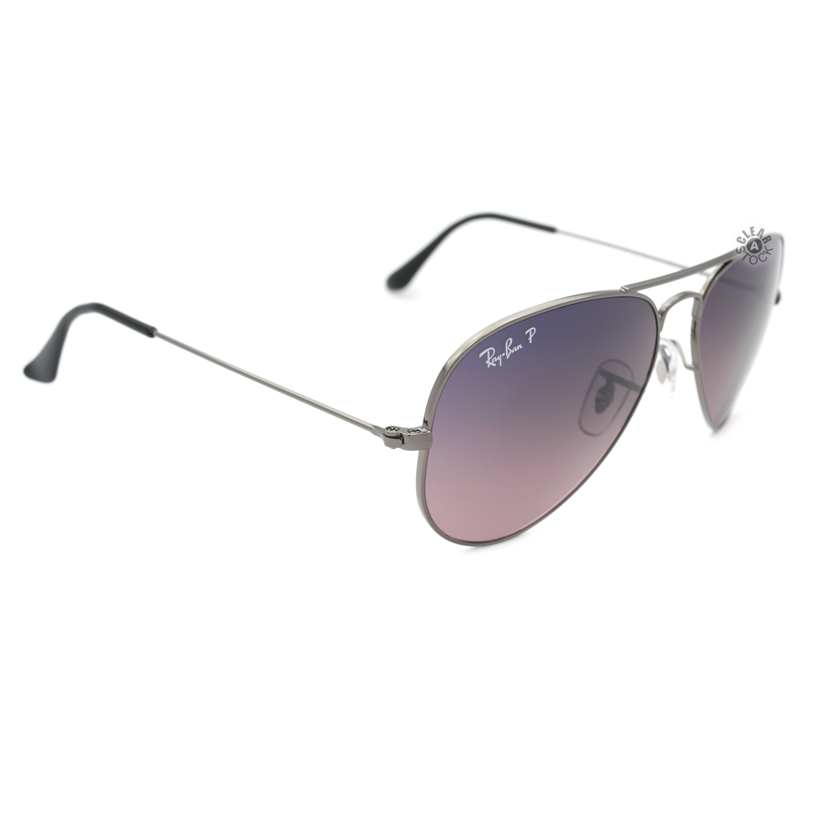 Ray Ban Rb3025 004 77 Aviator Polarized Sunglasses Gunmetal Blue Pink Gradient 55mm Usa