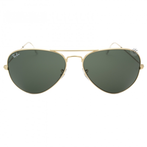 Ray-Ban RB3025 L0205 Aviator Sunglasses 58x14-135 Gold / Green Classic G-15