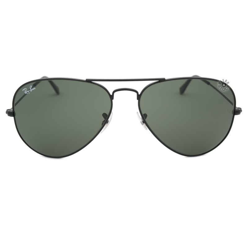 Ray-Ban RB3025 L2823 Aviator Sunglasses 58x14-135 Black / Green Classic G-15